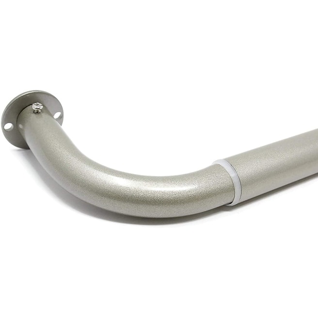 Energy-saving Wraparound Adjustable French Blackout Curtain Rod Set - 28"-48" - Antique Silver/Pewter