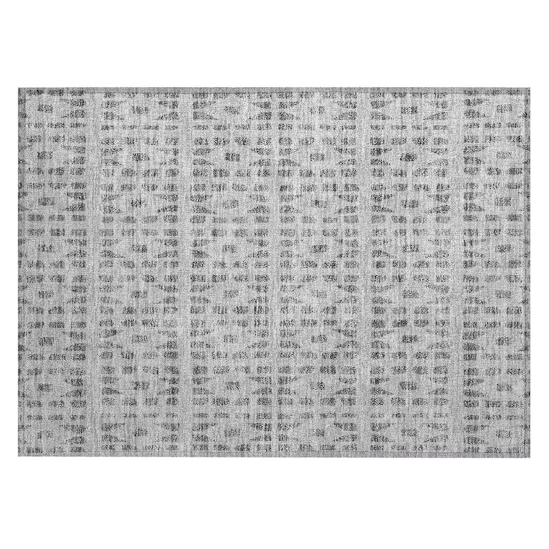 Machine Washable Indoor/ Outdoor Contemporary Imprints Chantille Rug