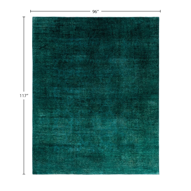 Overdyed One-of-a-Kind Hand-Knotted Area Rug - Green - 8' 0" x 9' 9"