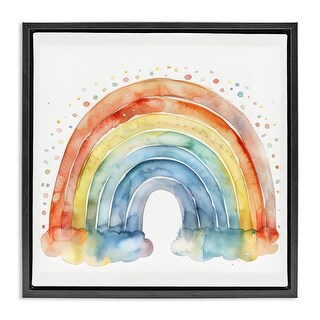 Stupell Colored Rainbow Clouds Framed Floater Canvas Wall Art Design By ...