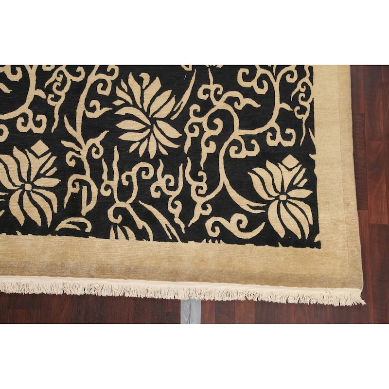 Vegetable Dye Oriental Nepalese Area Rug Hand-knotted Wool Carpet - 8'1" x 10'2"