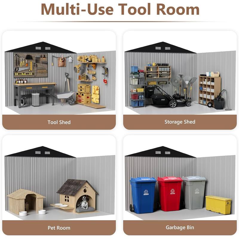 Metal Garden Sheds 10FTx8FT Outdoor Storage Shed