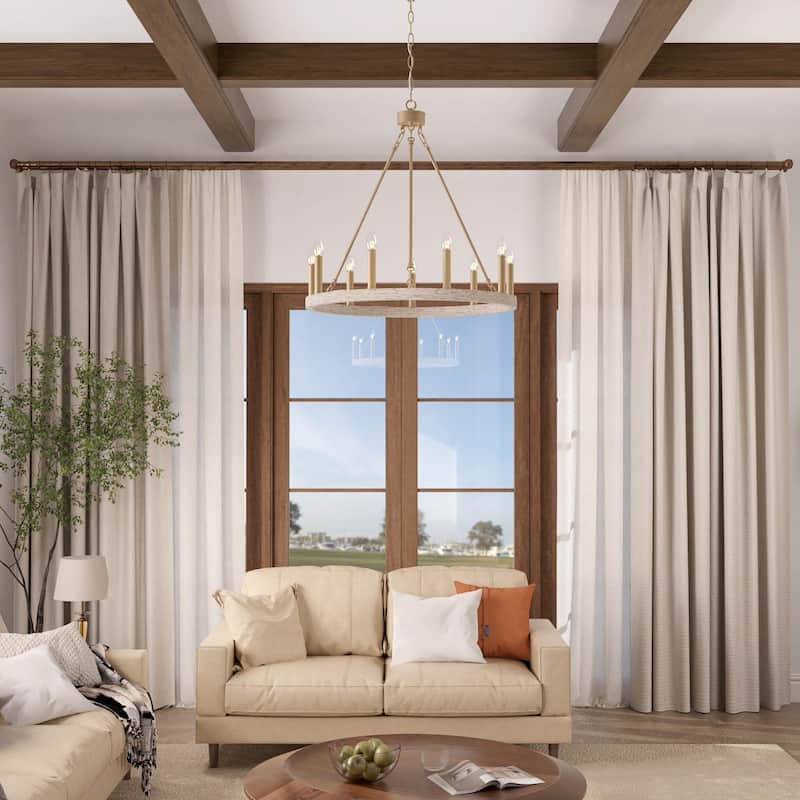 Acroma 9-light Modern Farmhouse Wagon Wheel Chandelier for Dining room - 24 inches