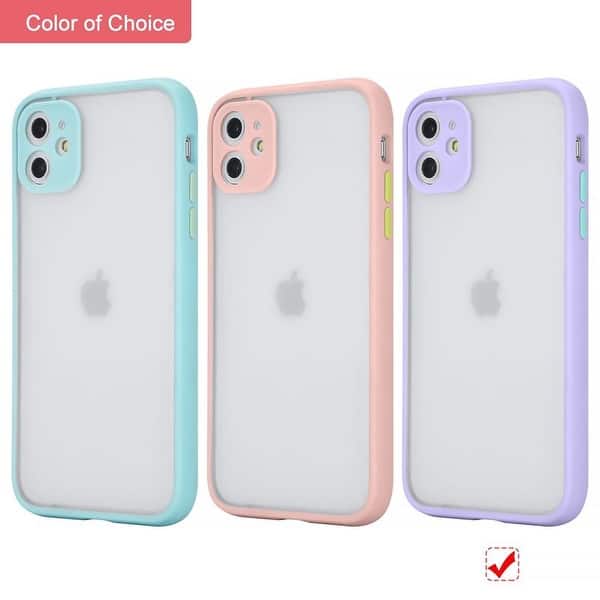 For Apple Iphone 11 Purple Blue Frosted Camera Protector Case Acrylic Tpu Case Overstock