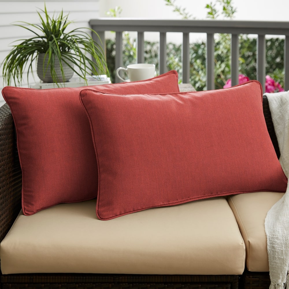 Sunbrella Canvas Henna Corded Indoor/ Outdoor Pillows (Set of 2)