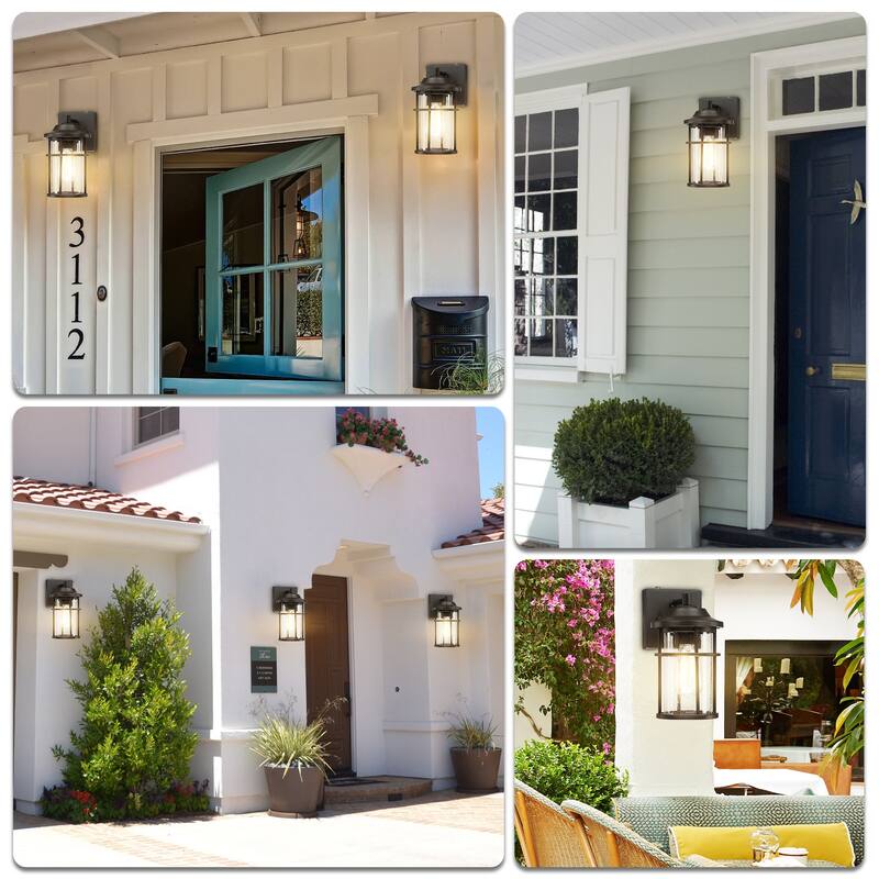 1-Light Black Dusk-to-Dawn Outdoor Wall Light