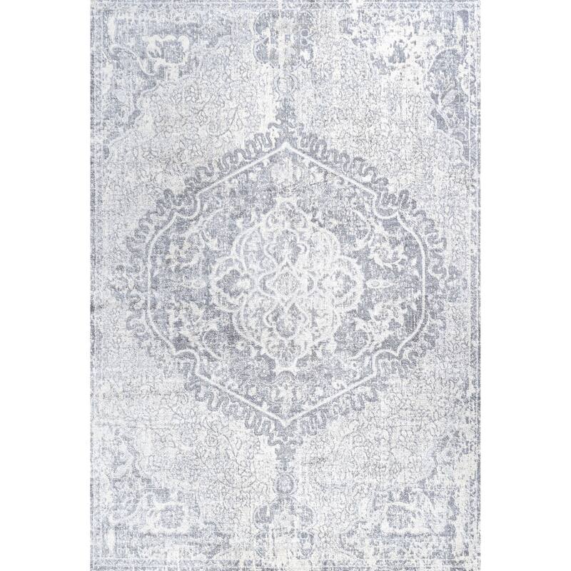 JONATHAN Y Traditional Persian Vintage Medallion Area Rug - 3 X 5 - Light Gray