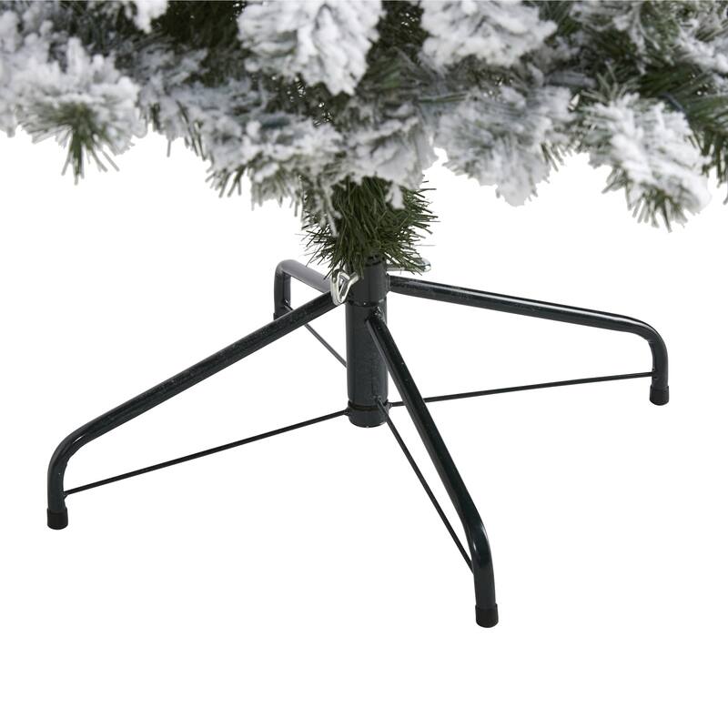 5ft. Flocked Fir Artificial Christmas Tree - Charming Snowy Seasonal Holiday X-Mas Tree