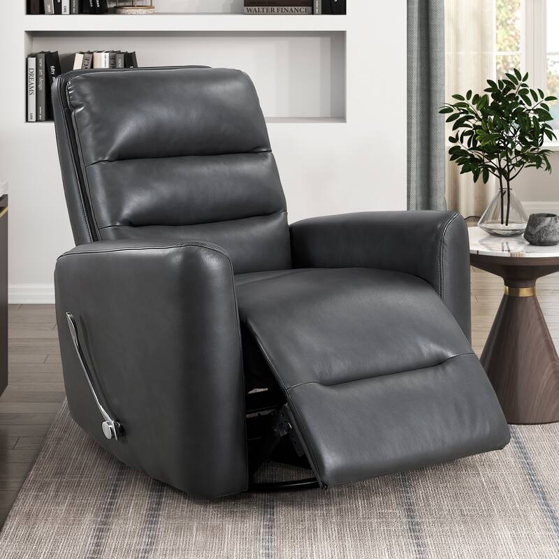 Preston 35" Faux Leather Swivel Glider Recliner - 360-Degree Swivel