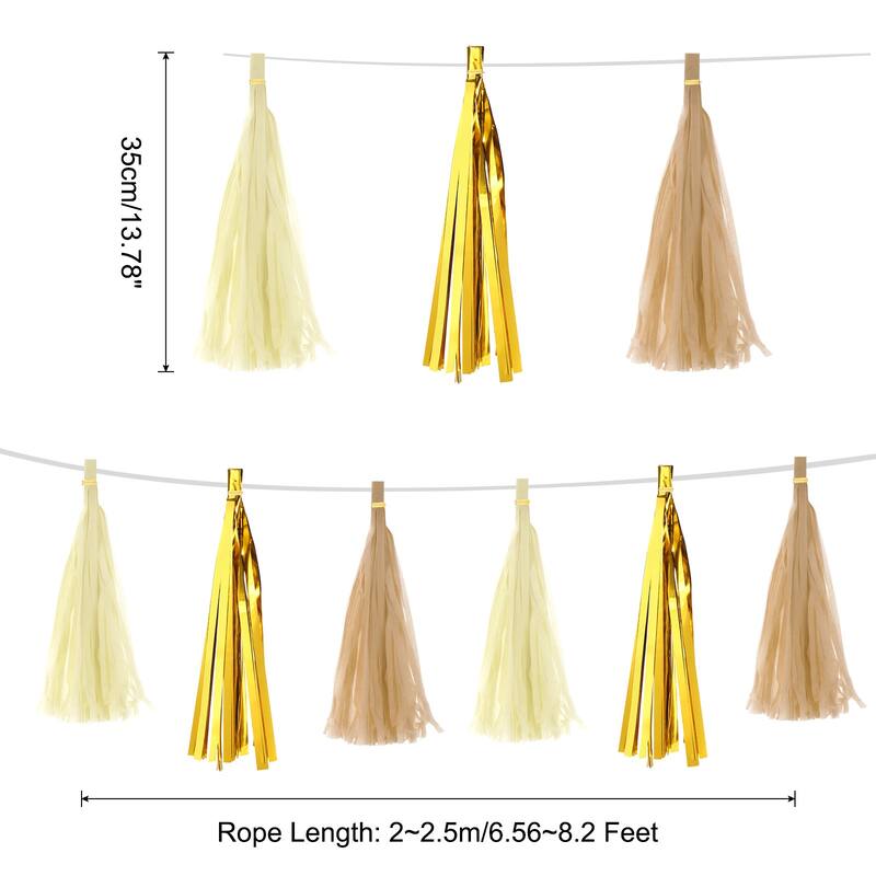 15Pcs Tassel Garland Banner with Rope