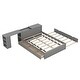 preview thumbnail 30 of 35, Full Size Platform Bed with Trundle and Drawers Wood Full Bed Frame with a Rolling Shelf Platform Bed with Desk - White