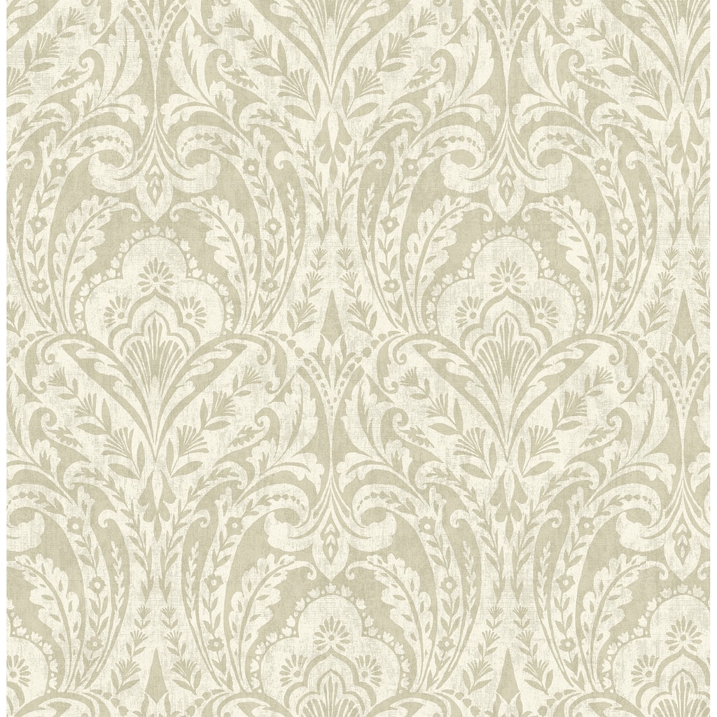 A-Street Prints Berkshire Beige Damask Wallpaper