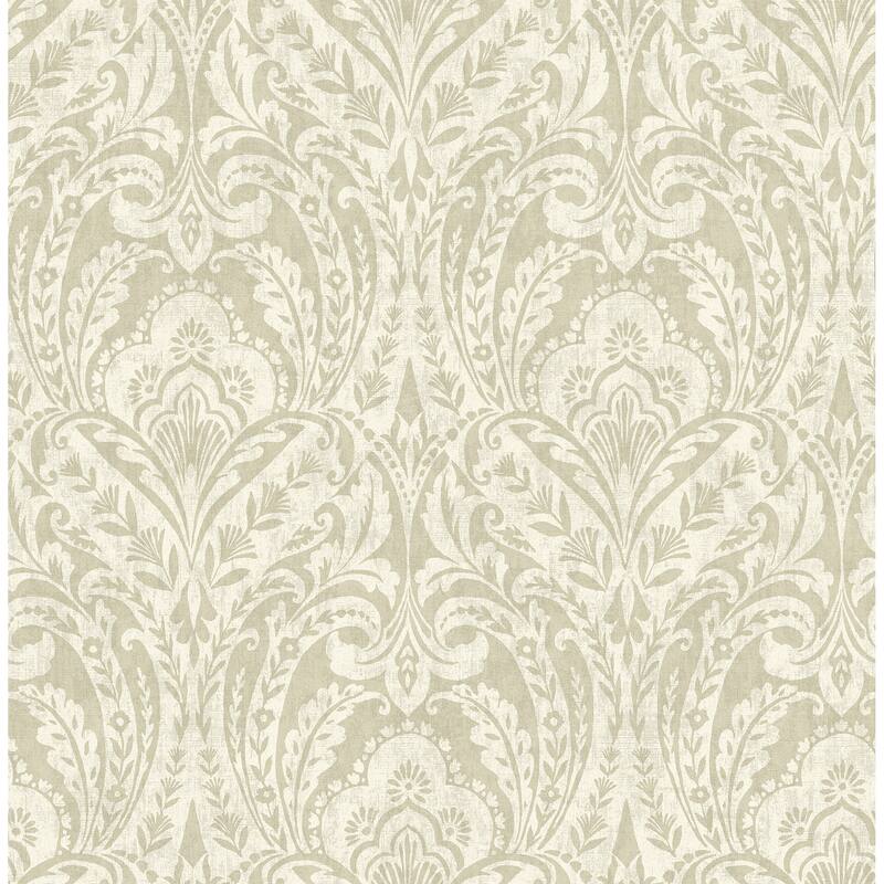 A-Street Prints Berkshire Beige Damask Wallpaper