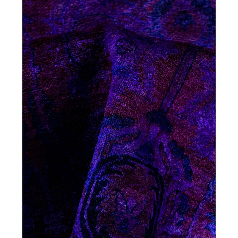 Overdyed One-of-a-Kind Hand-Knotted Area Rug - Purple - 3' 2" x 5' 3"
