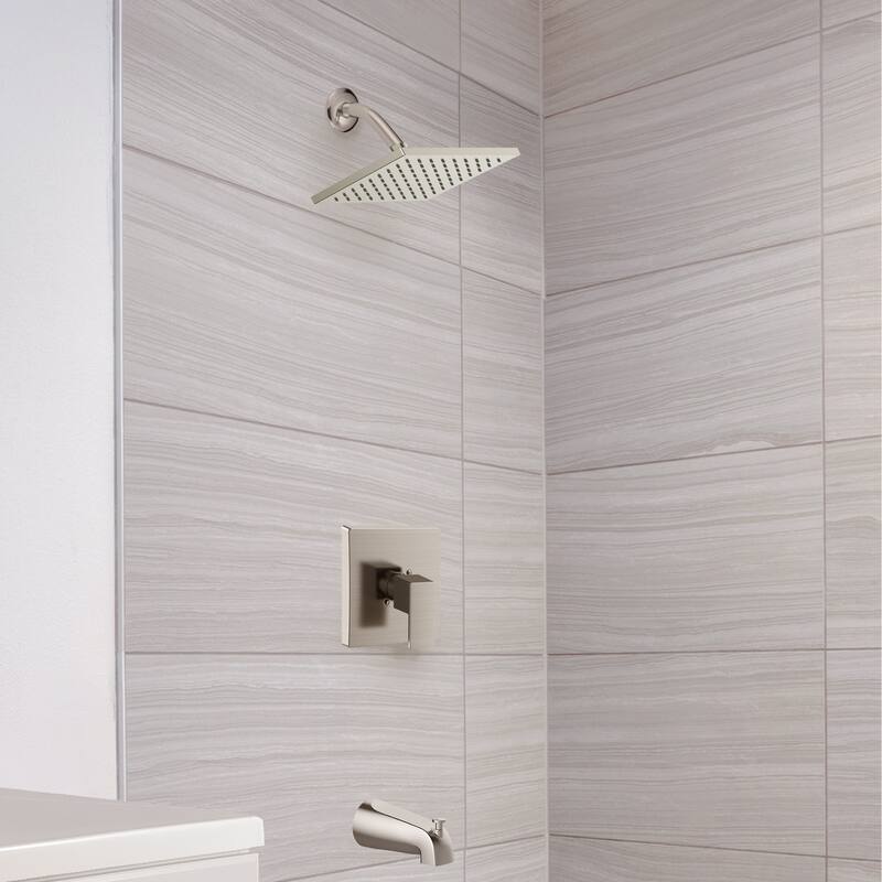 Design House 594424 Karsen II Modern Bath and Shower Trim with Valve Satin Nickel