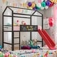 preview thumbnail 30 of 41, Twin Size Metal House Bed With Slide, Multi-Functional Children's Loft Bed