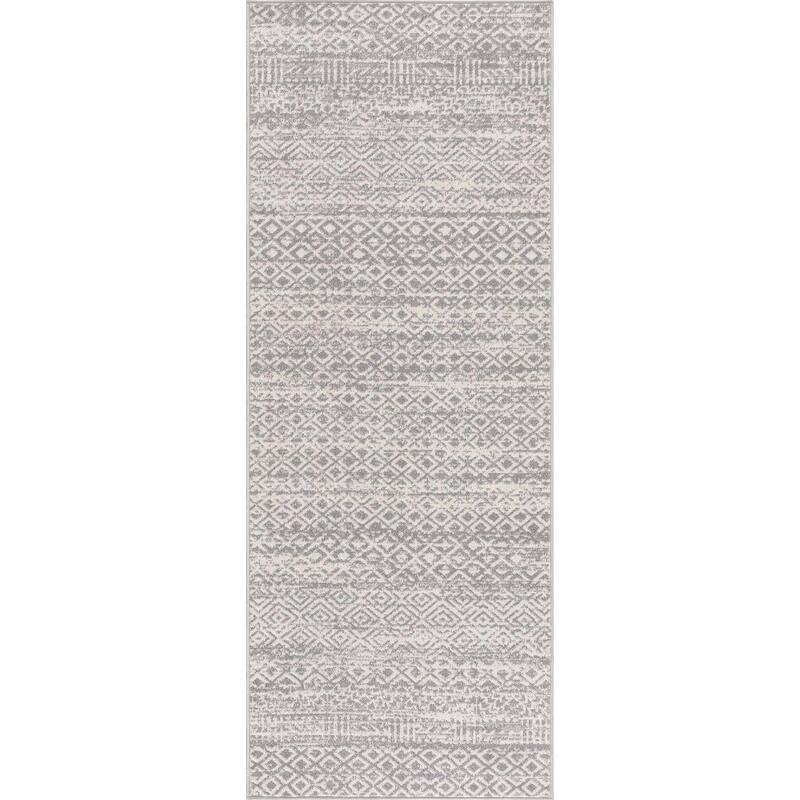 Hauteloom Askeaton Hallway, Kitchen Machine Washable Runner Rug - Teal, Blue, Gray - 2'7" x 7'3"