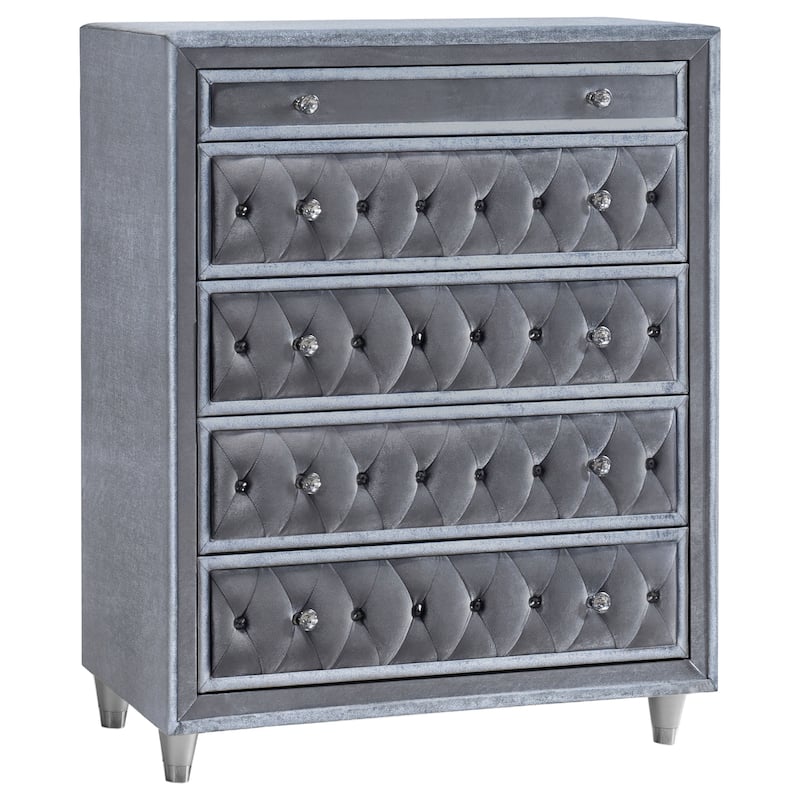 Antonella Modern Classic 5-drawer Upholstered Bedroom Chest