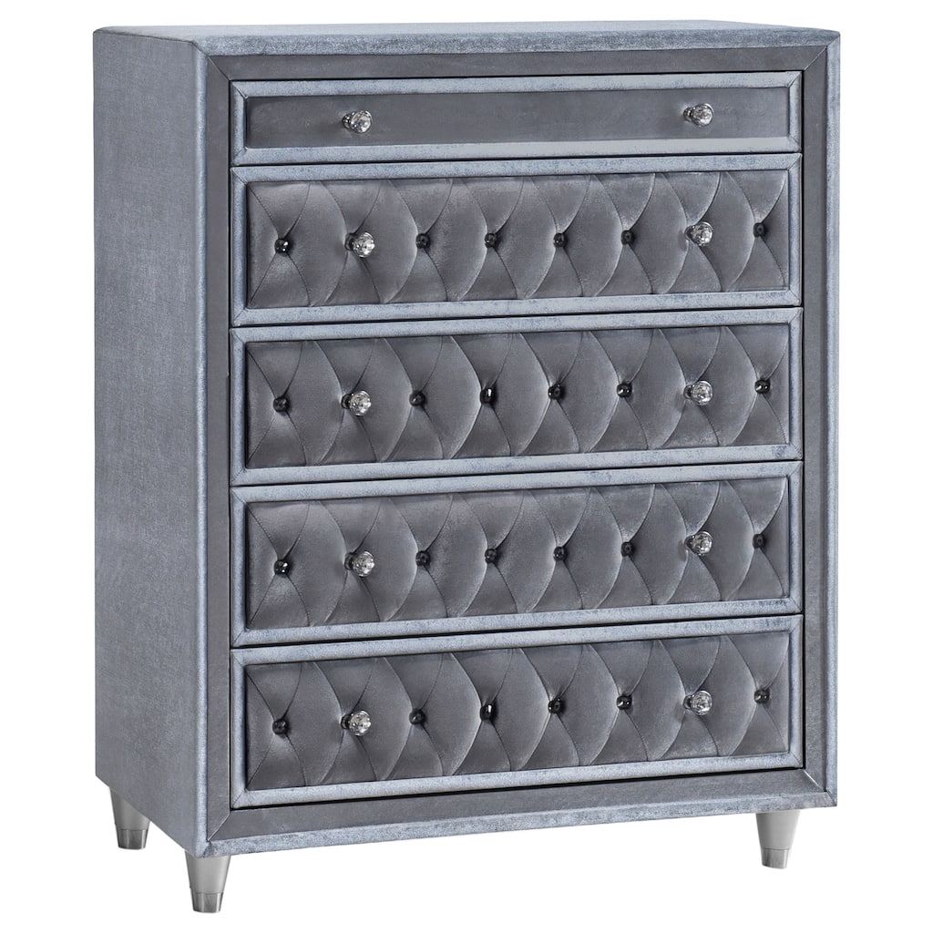 Antonella Modern Classic 5-drawer Upholstered Bedroom Chest