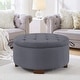 preview thumbnail 2 of 9, 30" Round Boucle Storage Ottoman with Reversible Tray Lid & Wood Legs