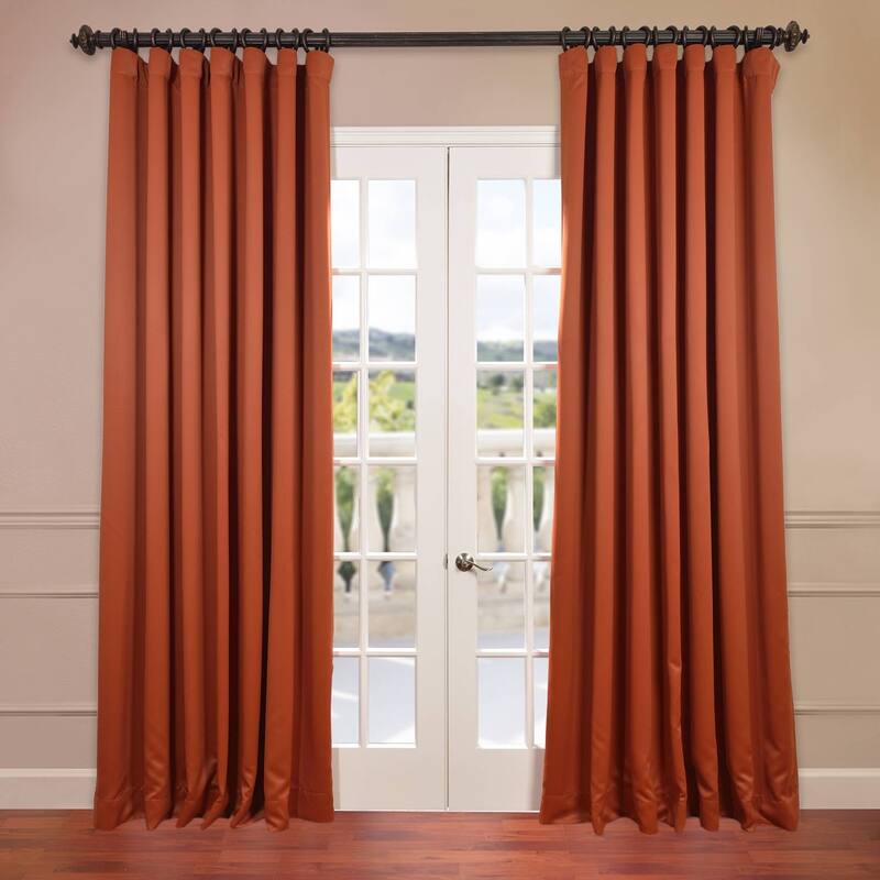 Exclusive Fabrics Extra Wide Room Darkening Curtain (1 Panel) - 100 X 120 - Blaze