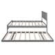 preview thumbnail 17 of 32, Full Size Platform Bed with Adjustable Trundle, Headboard for Added Stability, Pine Wood and MDF Construction, Grey