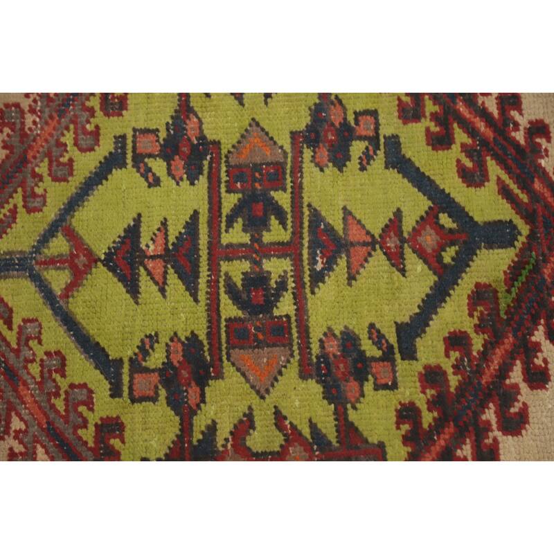 Hand Knotted Oriental 100% Wool Carpet Traditional Tribal Beige & Ivories Ardebil Runner Rug - 10' 5'' X 3' 1''