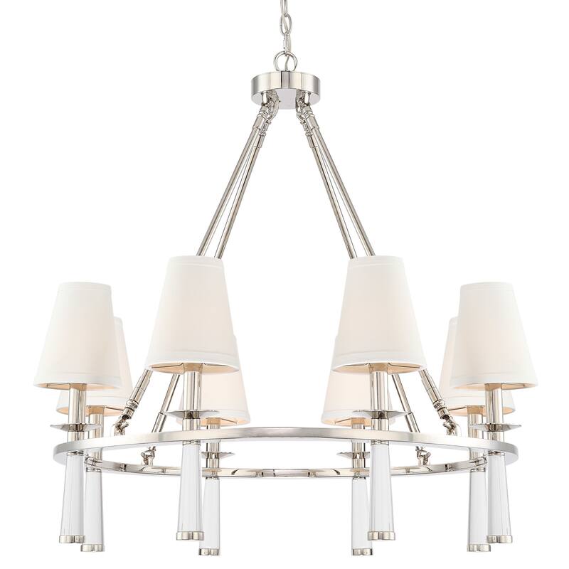 Crystorama Lighting Group Baxter 8 Light 32" Wide Chandelier - Polished Nickel