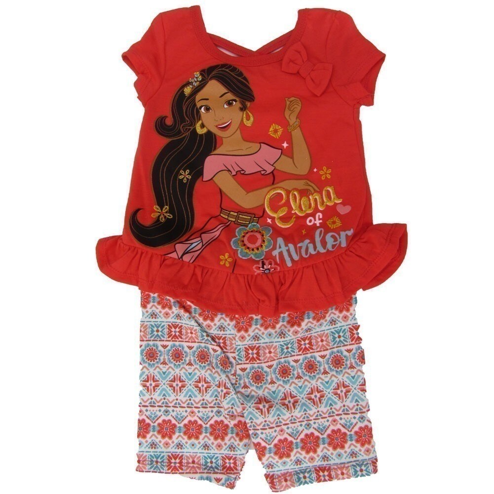 Shop Disney Little Girls Orange Elena Of Avalor Ruffle Bow 2 Pc