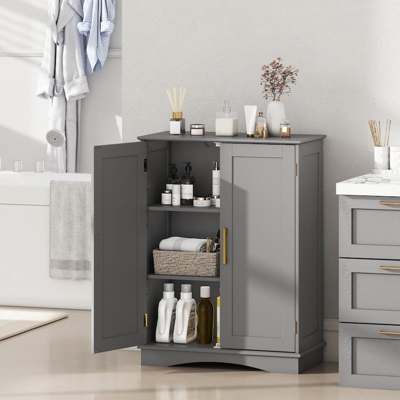 Costway Floor Storage Cabinet Modern Storage Organizer with Adjustable - See Details