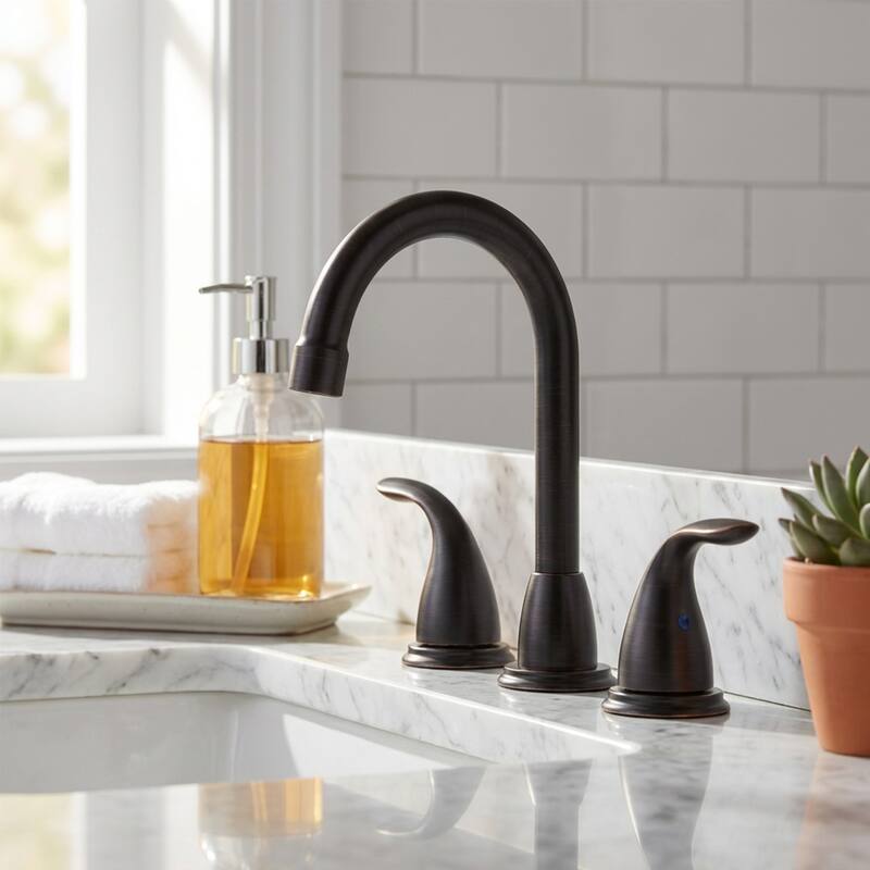 WOWOW 8 in. Widespread Double Handle Bathroom Faucet