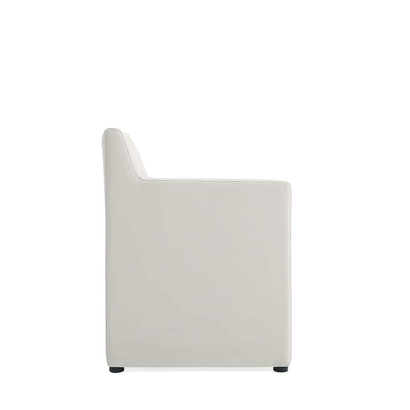 Manhattan Comfort Anna Modern Square Faux Leather Dining Armchair