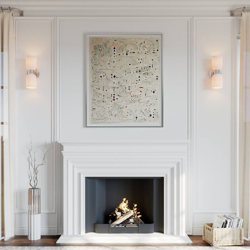 Shuman 2-light Mid-century Modern White Gold Wall Sconce with UL