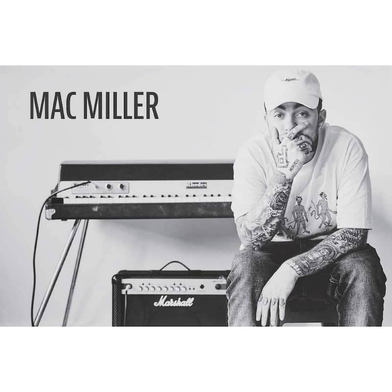 Mac Miller Keyboard Art Poster - 24 x 36 Inch