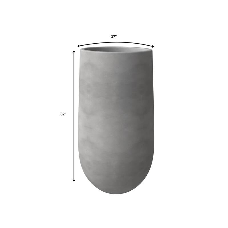Topiary 3-Piece Modern Cylinder Fiberstone and MgO Clay Planter Set w Drainage Holes for Indoor Outdoor Home Office Garden Porch
