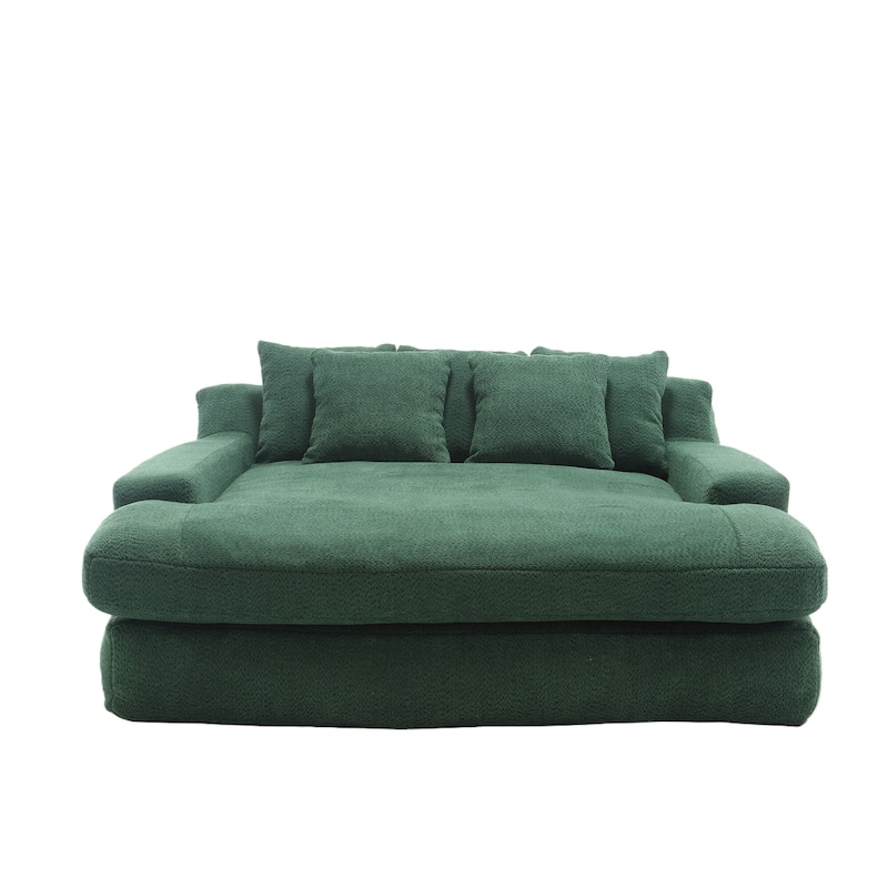 Chenille 2 Seater Sofa Bed for Home Theater, 66.93 Inch Wide Upholstered Lovesleeper Sofa with Pillows for Living Room, Club