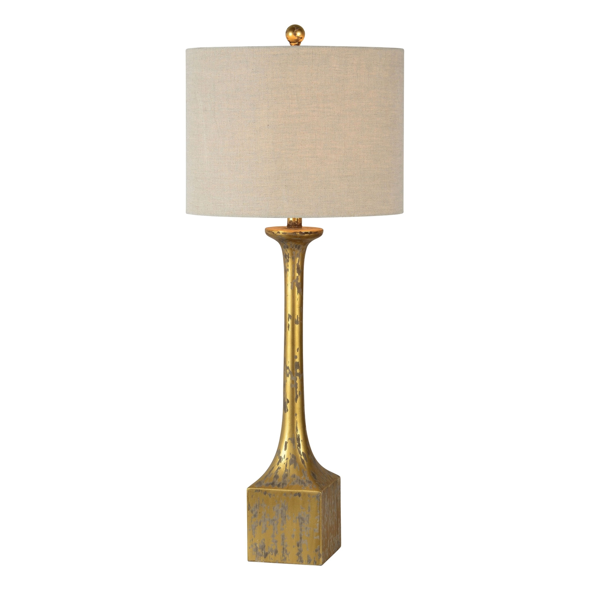 Leland 36" Table Lamps with Linen Shade, Distressed Gold (Set of 2)