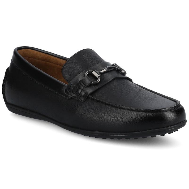 Vance Mens Charles Slip-on Driving Bit Loafer - Black - 8.5