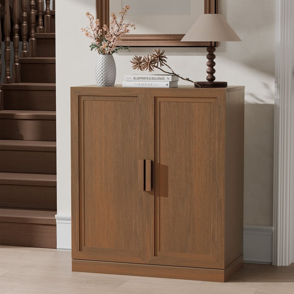 Modern Wooden Sideboard Cabinet Buffet Cabinet with 2 Doors and Adjustable Shelf Console Accent Cabinets