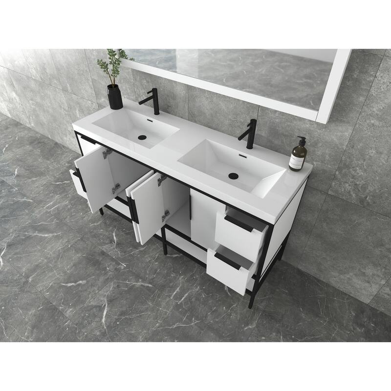 Maria 60" Freestanding Vanity with Reinforced Acrylic Sink
