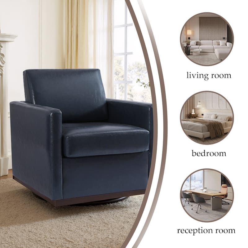 uixe Modern Upholstered Swivel Accent Chair with Pocket Spring Seat
