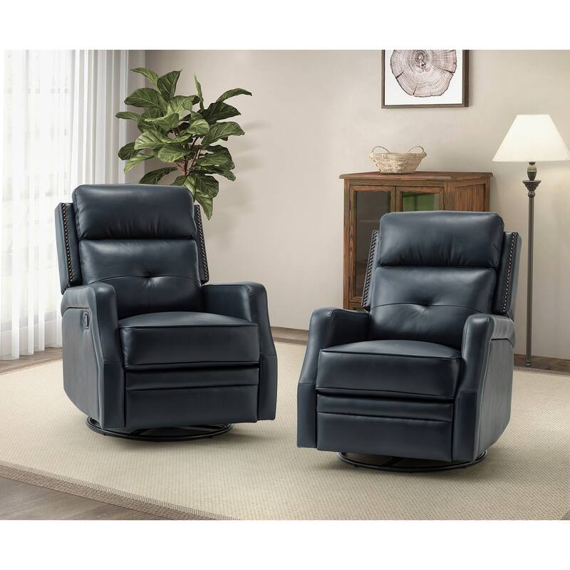 Beatriz Living Room Recliner Set Of 2 with Metal Base - NAVY