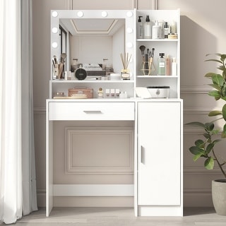 Versatile Bedroom Dressing Table with Lighting and Ample Storage - Bed ...