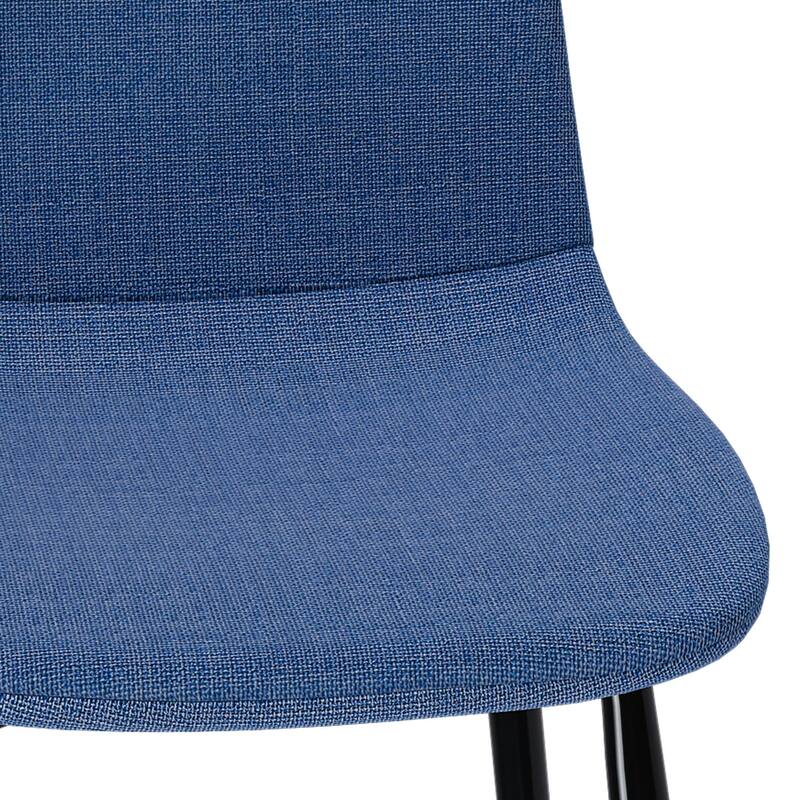 Modern Fabric Dining Chair Set of 4, Armless Side Chair with Iron Legs