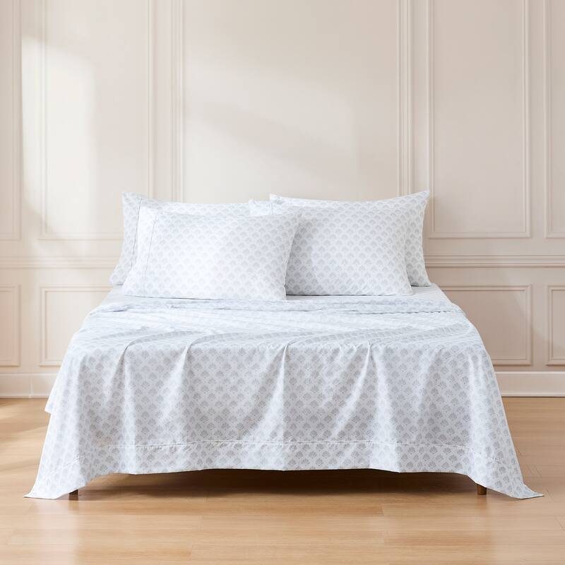 Lush Decor Scallop Fan Gray Sheet Set - King