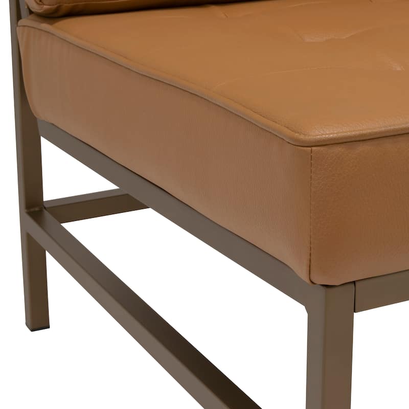 Studio Designs Home Ashlar Metal and Tufted Blended Leather Armless Accent Chair