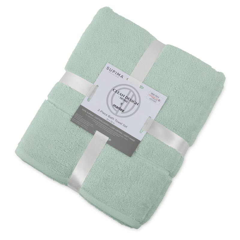 Clean Design Home x Martex Solid Supima 2-Pack Bath Towel Set