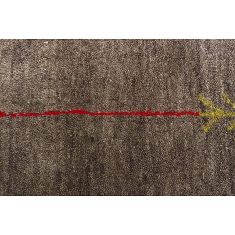 ECARPETGALLERY Hand Loomed Kashkuli Gabbeh Grey Wool Rug - 3'10 x 5'9