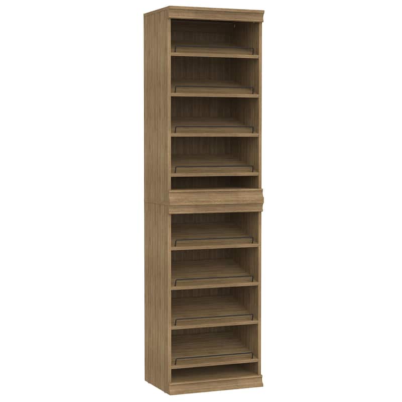 ClosetMaid Modular Storage 21.38-inch W 8-Shelf Shoe Tower Wood Closet System - Sand