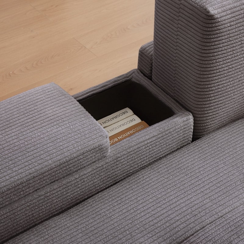 Modern Free Combination Modular Sofa With 4 Pillows,Corduroy Sofa Couch for Living Room